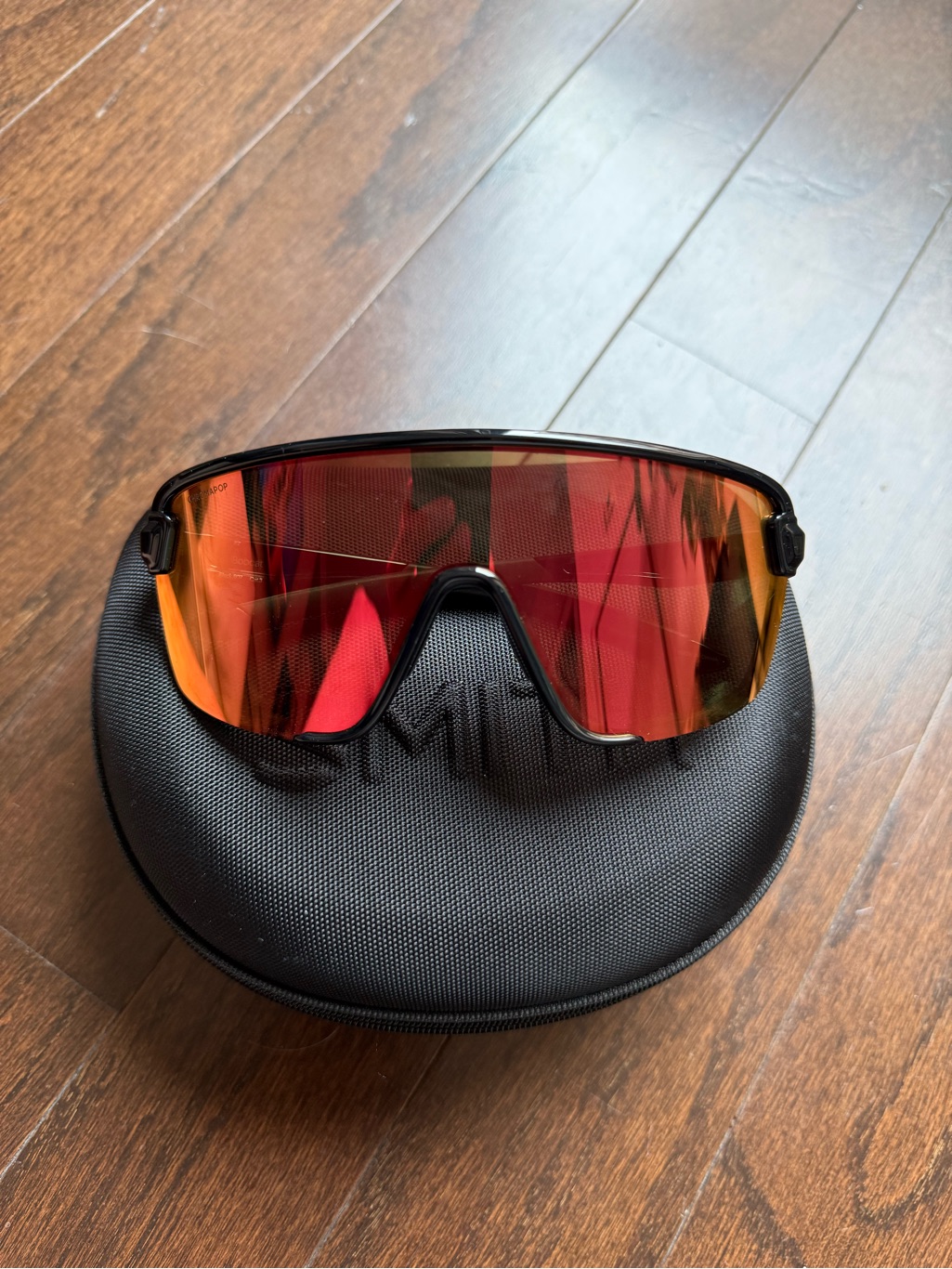 Mirrored Red Sport Shield Sunglasses